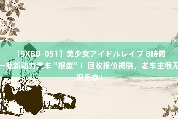 【SXBD-051】美少女アイドルレイプ 8時間 第一批新动力汽车“报废”！回收报价揭晓，老车主很无奈！