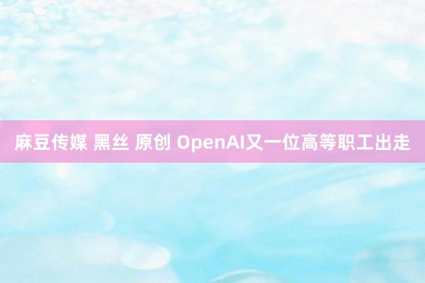 麻豆传媒 黑丝 原创 OpenAI又一位高等职工出走